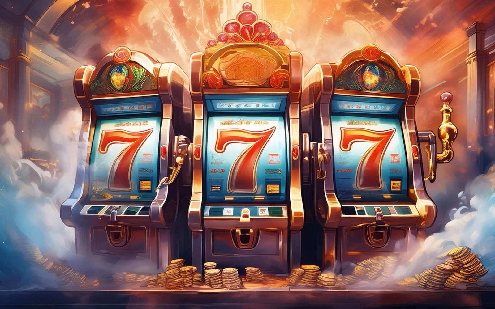 Tampilan slot mobile dengan reel dan kontrol permainan