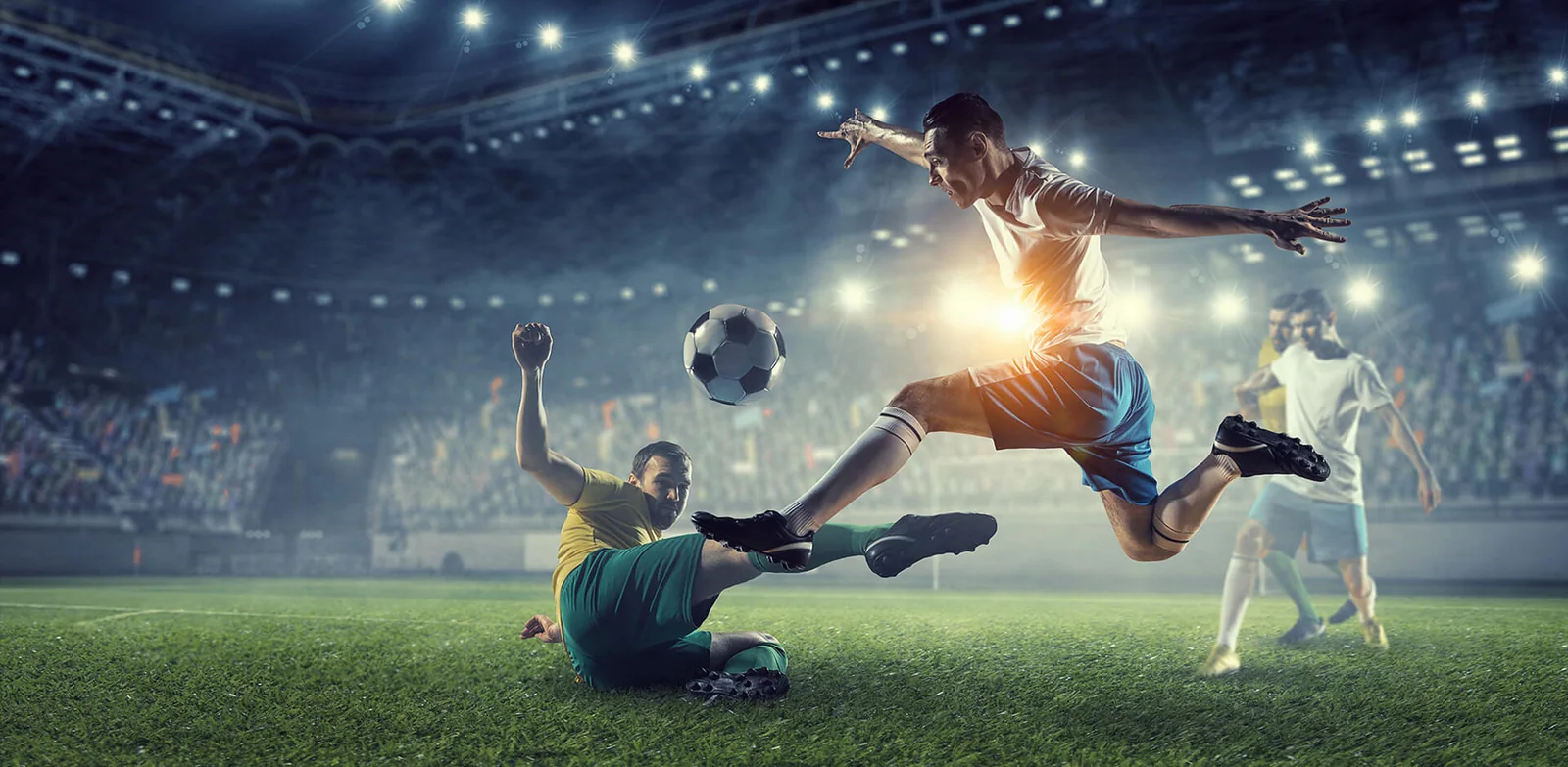 Layar pertandingan olahraga dengan kategori dan kartu event